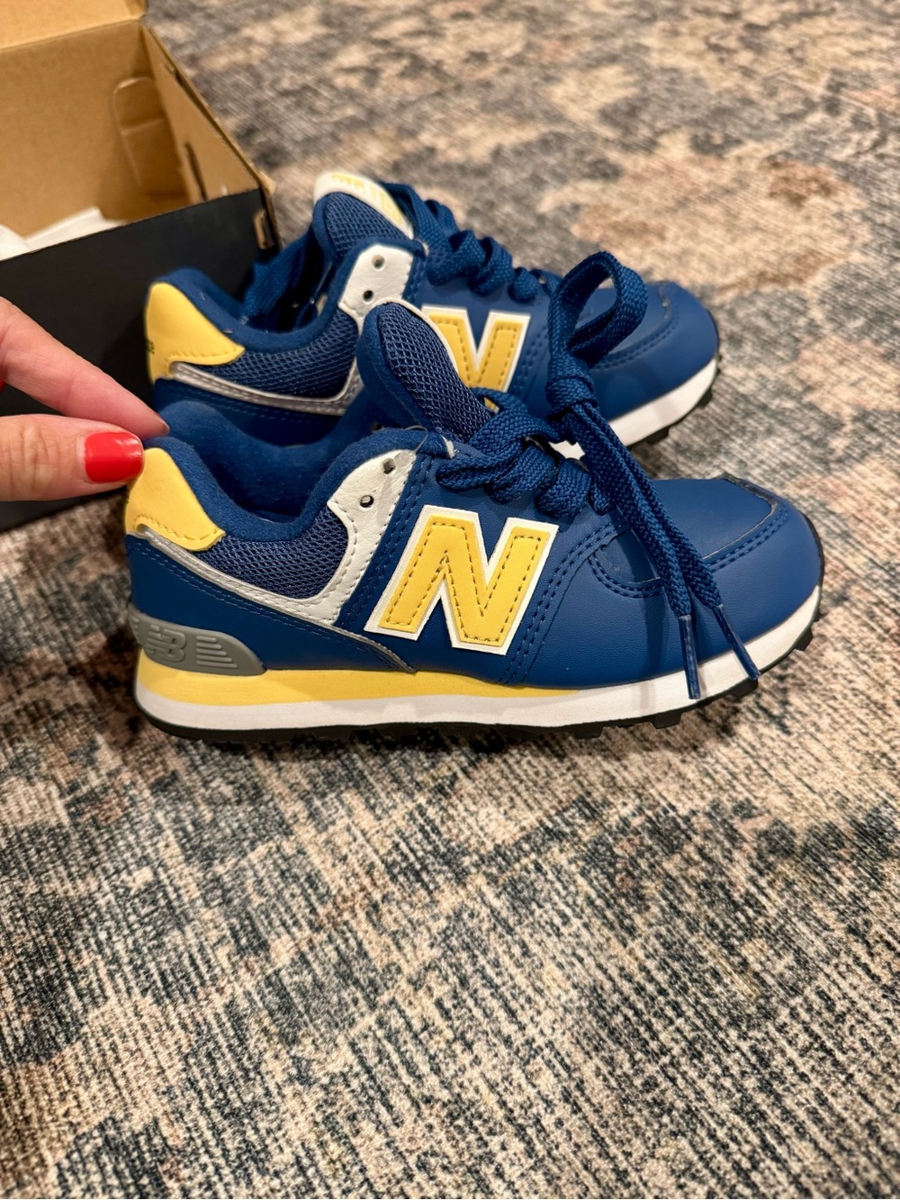 NWT New Balance Kids' Navy & Yellow Athletic Sneakers
